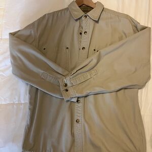 Vintage Carhartt Jacket Tan canvas Flannel lined metal snaps great condition.